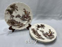 5pc Johnson Bros The Old Mill Farmhouse Cottage Dinner Plates, England, A2124