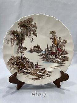 5pc Johnson Bros The Old Mill Farmhouse Cottage Dinner Plates, England, A2124