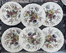 6 BEAUTIFUL Johnson Brothers Sheraton Dinner Plates 10 VTG NO CHIPS