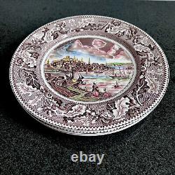 6 Johnson Bros Historic America Boston Harbor View Colored Dinner Plates 10