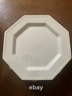 6 Johnson Bros Ironstone England HERITAGE WHITE 10Dinner Plates 1B2-3 Back Chip