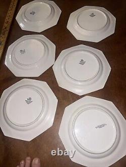 6 Johnson Bros Ironstone England HERITAGE WHITE 10Dinner Plates 1B2-3 Back Chip