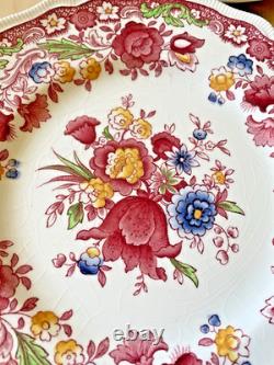 6 Set Dorchester Johnson Brothers 10'' Dinner Plates England Vintage Pink Floral