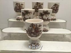 6 The Old Mill Double Egg Cups Johnson Brothers Dinner Plates 10