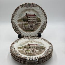 7- Johnson Bros Heritage Hall Brown Multicolor 10 Dinner Plate, England