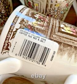 7 VTG Johnson Bros Friendly Village Christmas Mugs 3 7/8 H 9 oz England