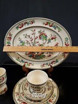 7pc Antique Johnson Bros Indian Tree Pattern Plate Cup Set Made in England