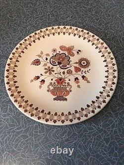 (8) Johnson Bros Brown Jamestown 10-1/8 Dinner Plates Vintage