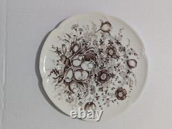 8 Johnson Bros. Windsor Ware England Dover Brown 10 Dinner Plates Floral