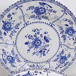 8 Johnson Brothers Indies Dinner Plates 9.75 Across England Blue Flowers