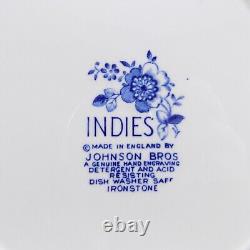 8 Johnson Brothers Indies Dinner Plates 9.75 Across England Blue Flowers