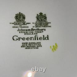 8 Johnson Brothers Ironstone GREENFIELD 10 DINNER PLATES