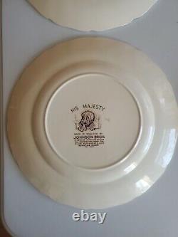 8 Vintage Johnson Bros. England His Majesty Turkey 10 3/4 Dinner Plates