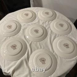 (8) Vtg Johnson Bros WILD TURKEY Native American Windsor Ware Dinner Plates