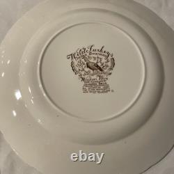 (8) Vtg Johnson Bros WILD TURKEY Native American Windsor Ware Dinner Plates