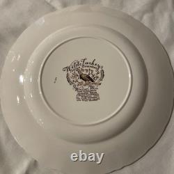 (8) Vtg Johnson Bros WILD TURKEY Native American Windsor Ware Dinner Plates