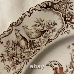 (8) Vtg Johnson Bros WILD TURKEY Native American Windsor Ware Dinner Plates