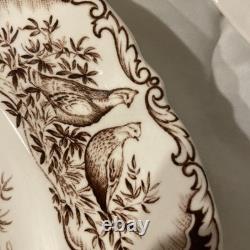 (8) Vtg Johnson Bros WILD TURKEY Native American Windsor Ware Dinner Plates