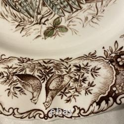 (8) Vtg Johnson Bros WILD TURKEY Native American Windsor Ware Dinner Plates