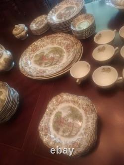 85 Pcs Set Of Johnson Bros Mill Stream China Set Excellent Condition