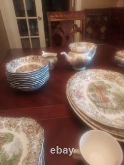 85 Pcs Set Of Johnson Bros Mill Stream China Set Excellent Condition