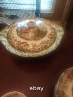 85 Pcs Set Of Johnson Bros Mill Stream China Set Excellent Condition