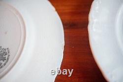 9 Antique Ironstone Dinner Plate Set Johnson Brothers England Embossed Scroll