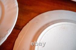 9 Antique Ironstone Dinner Plate Set Johnson Brothers England Embossed Scroll