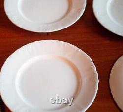 9 Antique Ironstone Dinner Plate Set Johnson Brothers England Embossed Scroll