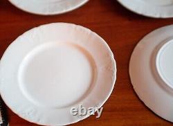 9 Antique Ironstone Dinner Plate Set Johnson Brothers England Embossed Scroll