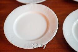 9 Antique Ironstone Dinner Plate Set Johnson Brothers England Embossed Scroll