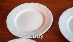 9 Antique Ironstone Dinner Plate Set Johnson Brothers England Embossed Scroll