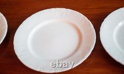 9 Antique Ironstone Dinner Plate Set Johnson Brothers England Embossed Scroll