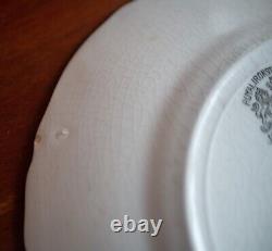 9 Antique Ironstone Dinner Plate Set Johnson Brothers England Embossed Scroll