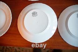 9 Antique Ironstone Dinner Plate Set Johnson Brothers England Embossed Scroll