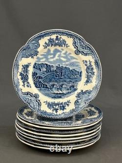 9 Johnson Brothers OLD BRITAIN CASTLES BLUE 6 1/4 Bread Plates England MINT