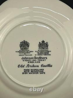 9 Johnson Brothers OLD BRITAIN CASTLES BLUE 6 1/4 Bread Plates England MINT