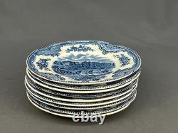9 Johnson Brothers OLD BRITAIN CASTLES BLUE 6 1/4 Bread Plates England MINT