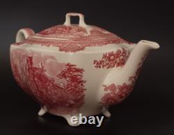9 Pc Tea Pot Set Johnson Bros OLD BRITAIN CASTLES 4 Cups 4 Saucers England EUC