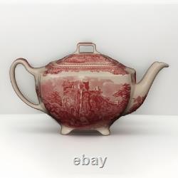 9 Pc Tea Pot Set Johnson Bros OLD BRITAIN CASTLES 4 Cups 4 Saucers England EUC