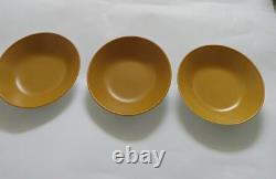 9 pc Johnson Bros England Goldenrod Mustard Yellow Inside White Out Bowls Plates