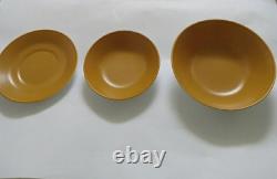 9 pc Johnson Bros England Goldenrod Mustard Yellow Inside White Out Bowls Plates