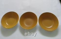 9 pc Johnson Bros England Goldenrod Mustard Yellow Inside White Out Bowls Plates