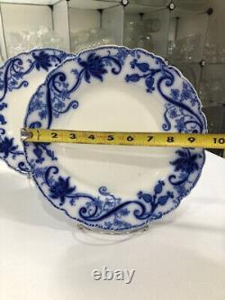 Andorra Flow Blue by Johnson Bros. 5pcs of Circa 1901 Vintage Dinnerware