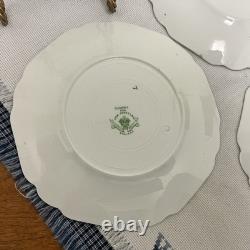 Antique 8 Plate, Lot Of 5 Johnson Brothers Cloverly Green And Gold