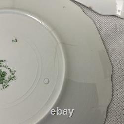 Antique 8 Plate, Lot Of 5 Johnson Brothers Cloverly Green And Gold