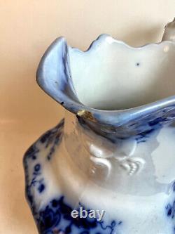 Antique Brooklyn Johnson Bros. England Flo Blue Pitcher