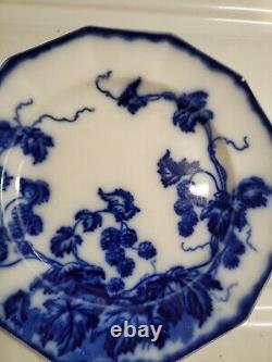 Antique Flow Blue Cir 1900 Johnson Bros Eng Kenworth Ptrn LID Cheese Dish