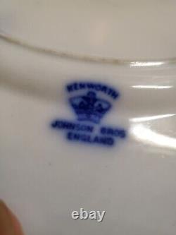 Antique Flow Blue Cir 1900 Johnson Bros Eng Kenworth Ptrn LID Cheese Dish