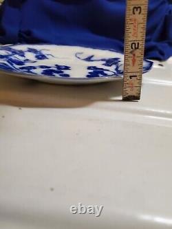 Antique Flow Blue Cir 1900 Johnson Bros Eng Kenworth Ptrn LID Cheese Dish